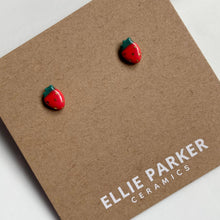 Load image into Gallery viewer, Strawberry Ceramic Clay Stud Earrings