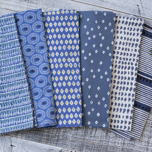 Charcoal Dot Block Printed Napkins - set of 4