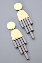 Load image into Gallery viewer, HYLE74 Geometric gray post earrings