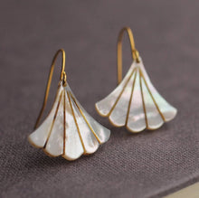 Load image into Gallery viewer, Mother of Pearl Art Deco Earrings