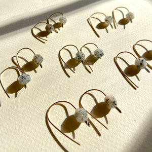 14k Gold Filled Wire Hook Earrings - Black Rutilated Quartz