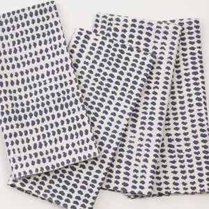 Charcoal Dot Block Printed Napkins - set of 4