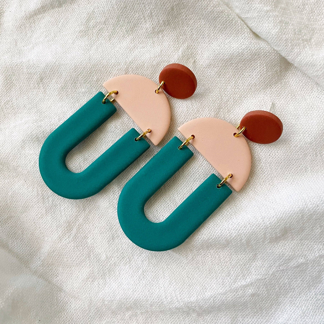 Billie | Blocky Geometric Polymer Clay Earrings