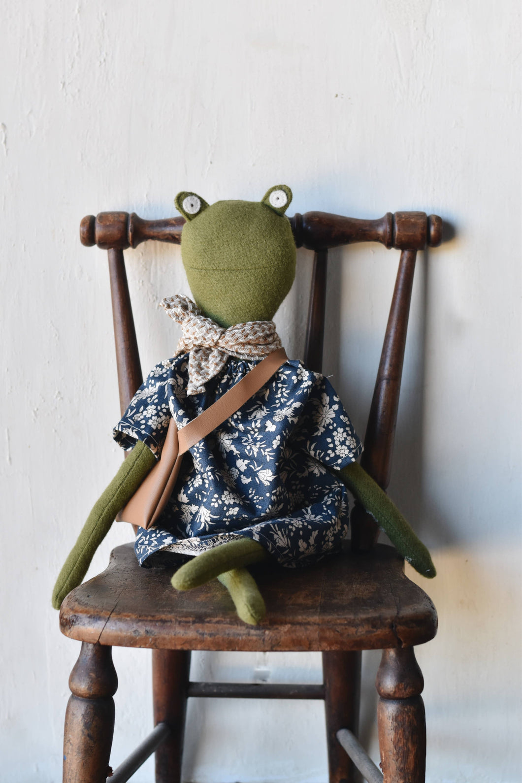 Fern the Frog doll-  Liberty woodland dress