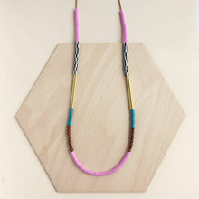 Load image into Gallery viewer, Colourblock Necklace - Teal and Grape