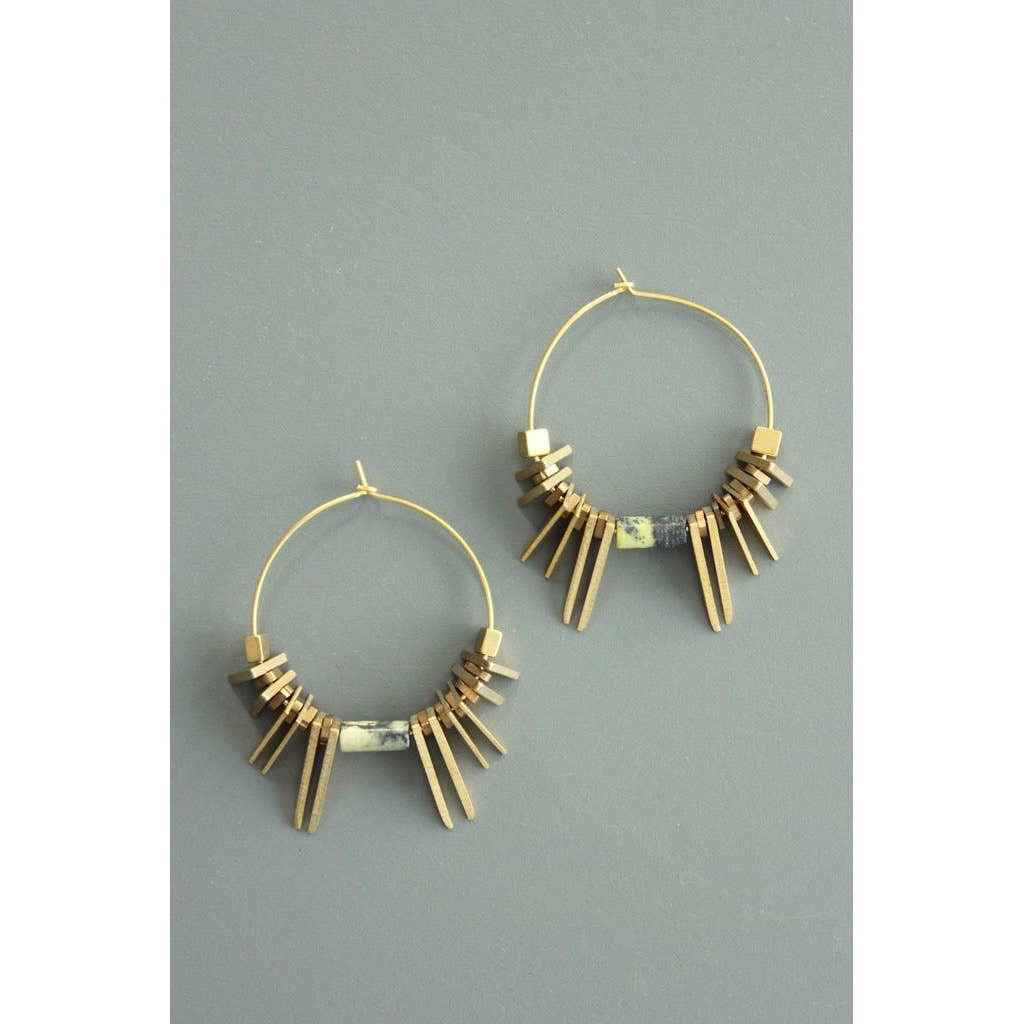 ATHE14 Jasper hoop earrings