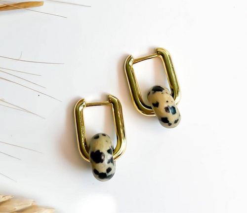 Dalmatian Jasper Hoops