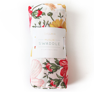 Bamboo Muslin Swaddle - Bloom