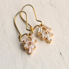 Load image into Gallery viewer, Art Deco Crystal Chrysler Baguette Earrings