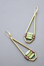 Load image into Gallery viewer, HYLE87 Turquoise and mauve earrings