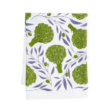 Load image into Gallery viewer, Artichokes + Olives Tea Towel / Kitchen Decor / Midwest Made