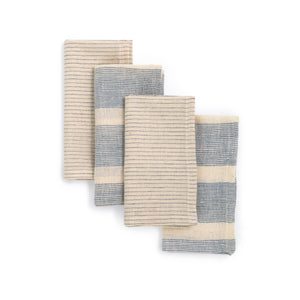 JOURNEY - BLUE Napkin (set of 4), Handwoven Organic Cotton