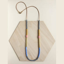 Load image into Gallery viewer, Colourblock Necklace - Mustard &amp; Pink