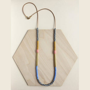 Colourblock Necklace - Mustard & Pink