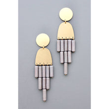 Load image into Gallery viewer, HYLE74 Geometric gray post earrings