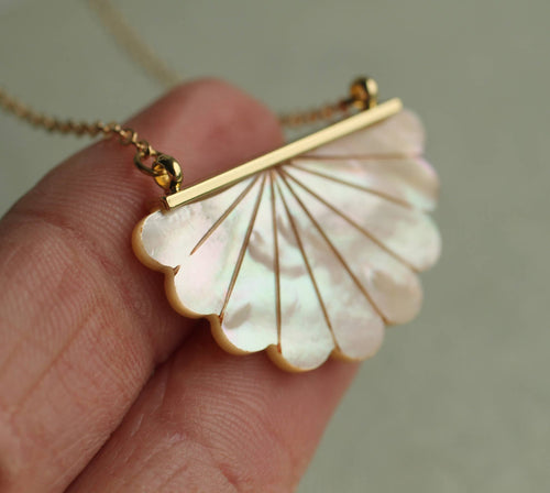 Mother of Pearl Scallop Necklace