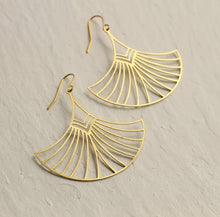 Load image into Gallery viewer, Art Deco Aztec Statement Fan Earrings