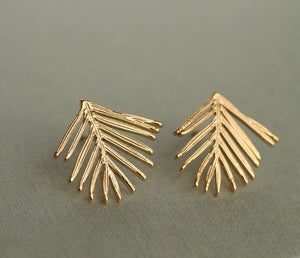 Pine Needle Fir Branch Stud Earrings