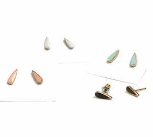 Colored Teardrop Studs