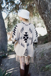 Aztec Luxe Fringed Ruana