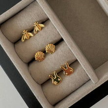 Load image into Gallery viewer, 18k Gold Plated Bee Shaped Stud Earrings NM05