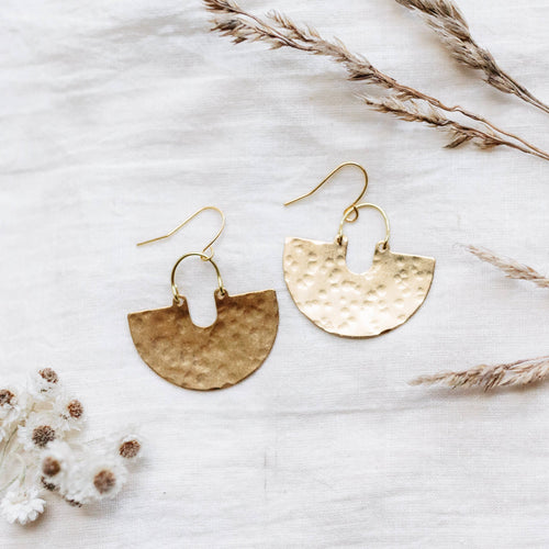 Hammered Flint Earrings