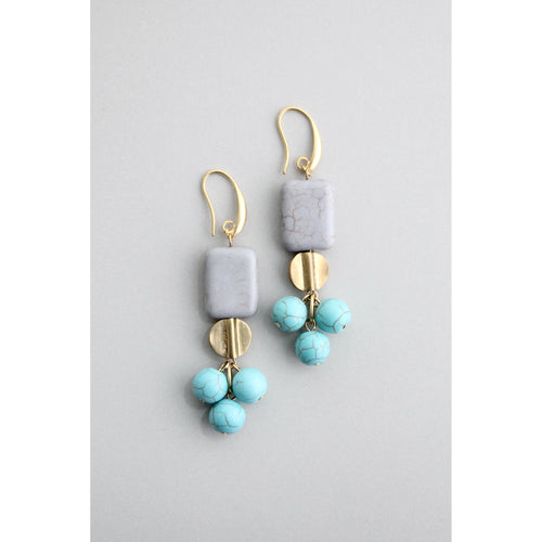 GNDE81 gray and turquoise earrings