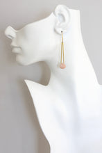 Load image into Gallery viewer, ISLE31 Peach moonstone geometric drop earrings