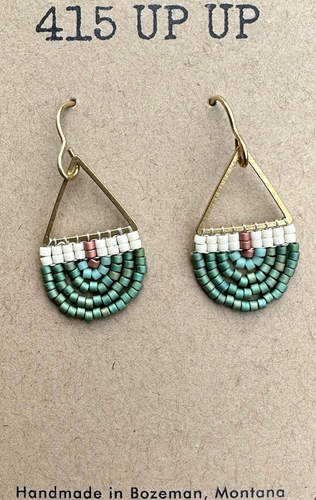 Beaded Arch Earrings - Mermaid