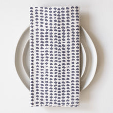 Load image into Gallery viewer, Charcoal Dot Block Printed Napkins - set of 4