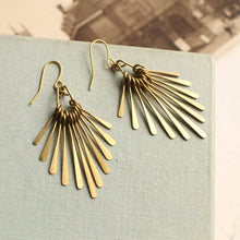 Load image into Gallery viewer, Art Deco Gold Fringe Earrings