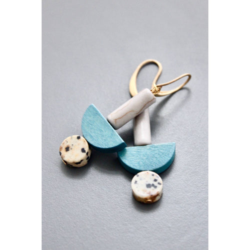 HYLE29 Gray and turquoise earrings