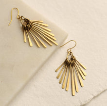 Load image into Gallery viewer, Art Deco Gold Fringe Earrings