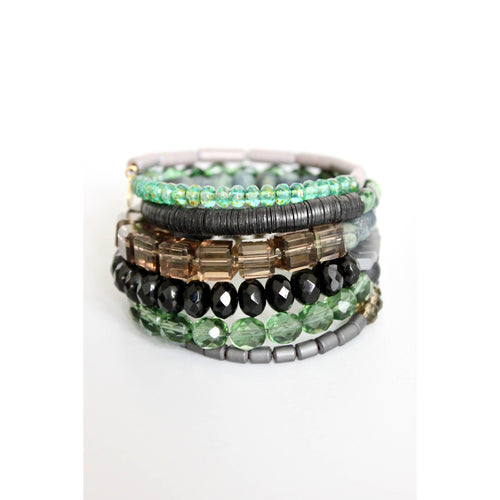 HYLB04 Green and black wrap bracelet