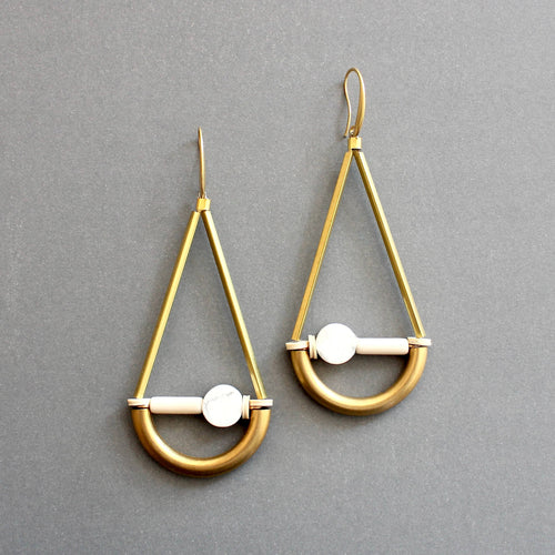 ISLE51 White geometric earrings