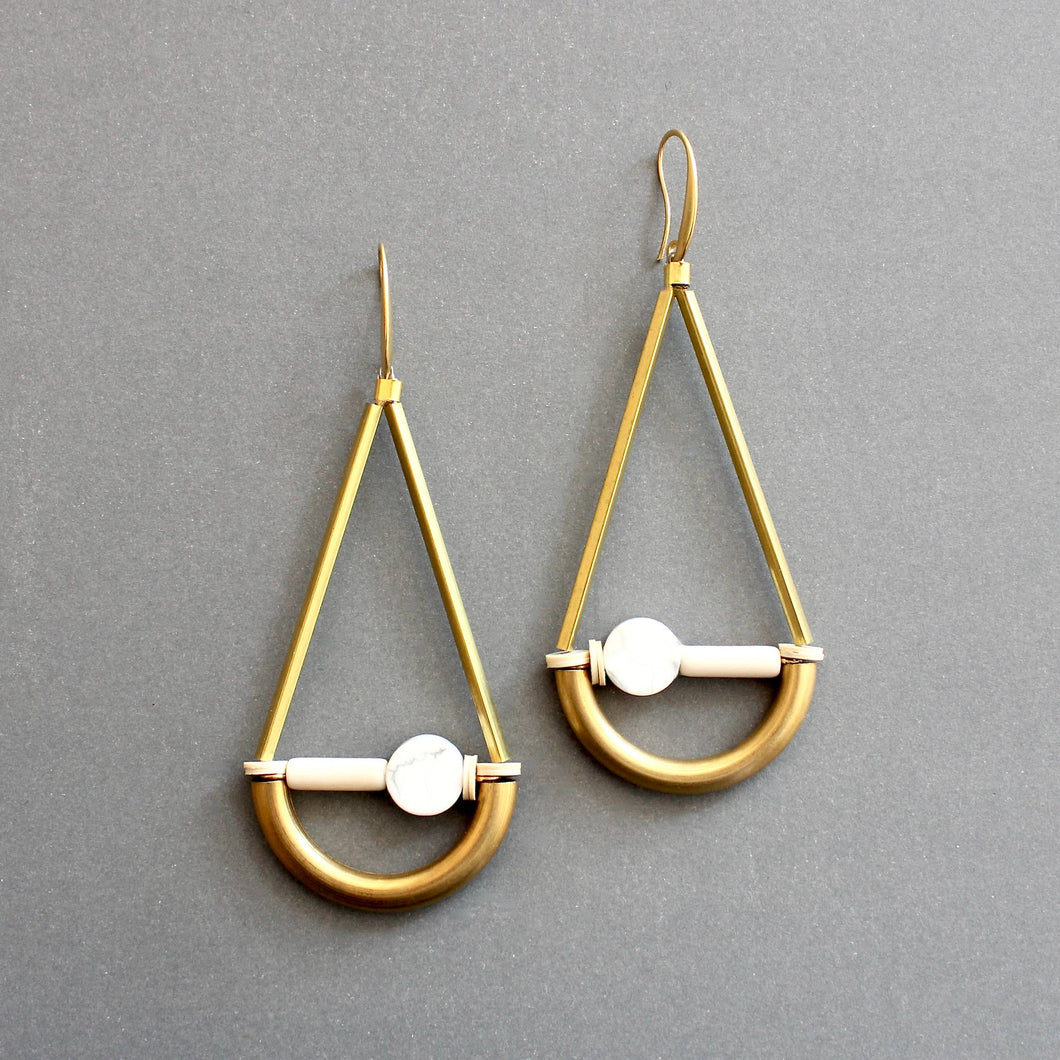 ISLE51 White geometric earrings