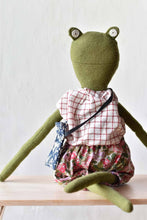 Load image into Gallery viewer, Fern the Frog doll- Gingham Picnic Set 