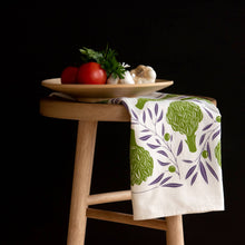 Load image into Gallery viewer, Artichokes + Olives Tea Towel / Kitchen Decor / Midwest Made