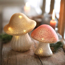 Load image into Gallery viewer, Small Pink Glass Mushroom Light