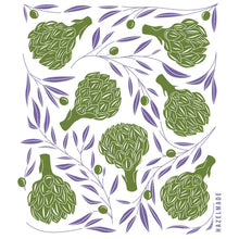 Load image into Gallery viewer, Artichokes + Olives Tea Towel / Kitchen Decor / Midwest Made