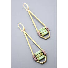 Load image into Gallery viewer, HYLE87 Turquoise and mauve earrings