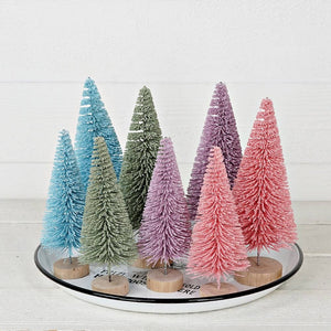 M32701-10inH Macaron theme bottle brush tree-Sage