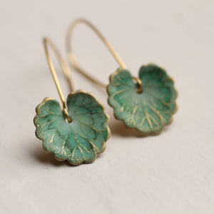 Green Clover Leaf Earrings