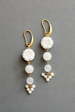 Load image into Gallery viewer, ISLE41 Vintage milk glass cluster earrings