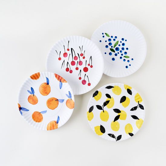 Fantastical Fruits Melamine Plates - set of 4